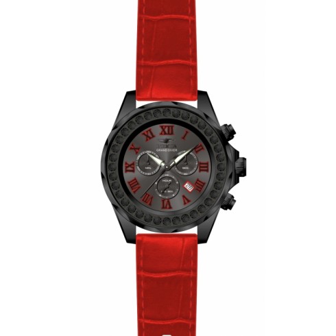 Replica Invicta Grand Diver Chronograph Black Dial Red Leather Men's Watch 14926 Watch