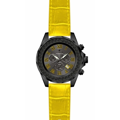 Invicta Grand Diver Chronograph Black Dial Yellow Leather Men's Watch 14927 watches