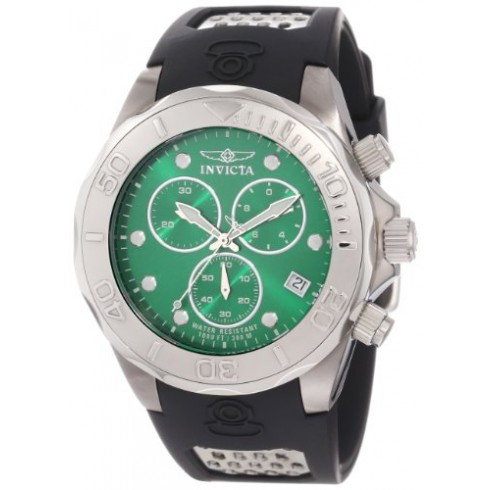 Invicta Grand Diver Chronograph Green Dial Black Rubber Men's Watch 11462 watches