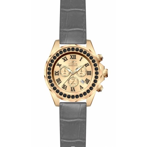 Invicta Grand Diver Chronograph Rose Dial Grey Leather Men's Watch 14924 watches