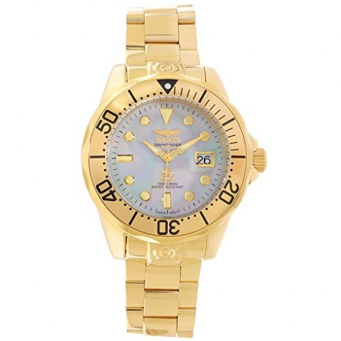 Invicta Grand Diver Mother of Pearl Gold-plated Men's Watch 16033 watches