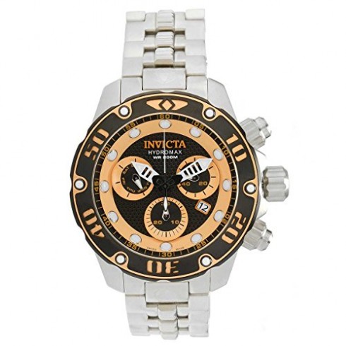 Invicta Hydromax Chronograph Black and Yellow Dial Stainless Steel Men's Watch 19014 watches