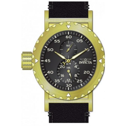 Invicta I-Force Black Dial Black Leather Men's Watch 14640 watches