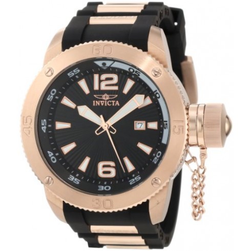 Invicta I-Force Black Dial Black Polyurethane with Rose Gold-plated Men's Watch 12965 watches