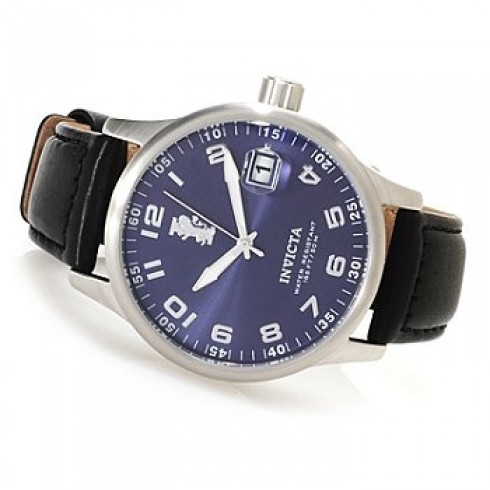 Invicta I-Force Blue Dial Stainless Steel Black Leather Band Men's Watch 14786 watches
