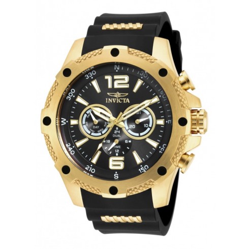 Replica Invicta I-Force Multi-Function Black Dial Black Polyurethane Men's Watch 19658 Watch