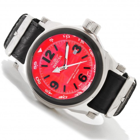 Invicta I-Force Red Dial Stainless Steel Black Leather Men's Watch 10519 watches