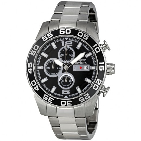 Invicta II Black Dial Chronograph Stainless Steel Men's Watch 1012 watches