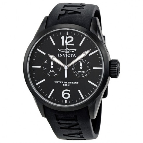Invicta II Collection Black Dial Black Polyurethane Men's Watch 1740 watches