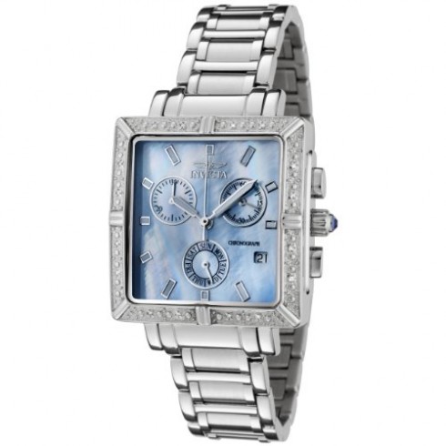 Invicta II Collection Chronograph Blue Mother of Pearl Dial Stainless Steel Ladies Watch 0451 watches