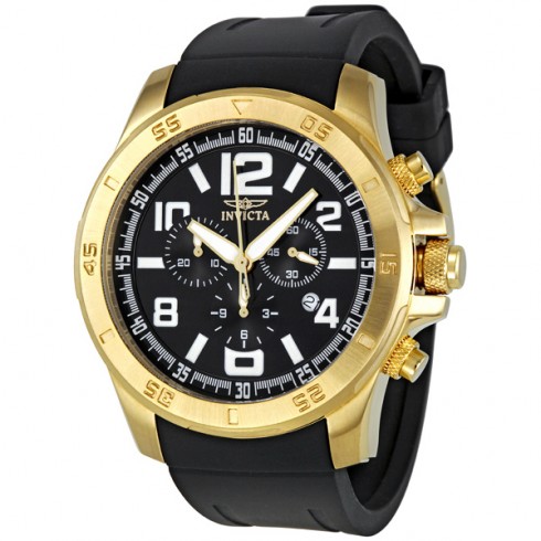 Invicta II Diver Chronograph Black Dial Black Silicone Strap Men's Watch 1916 watches
