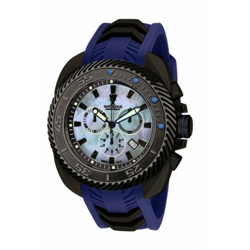 Invicta Imperious Chrono Mother of Pearl Dial Blue Rubber Men's Watch IMP1030 watches