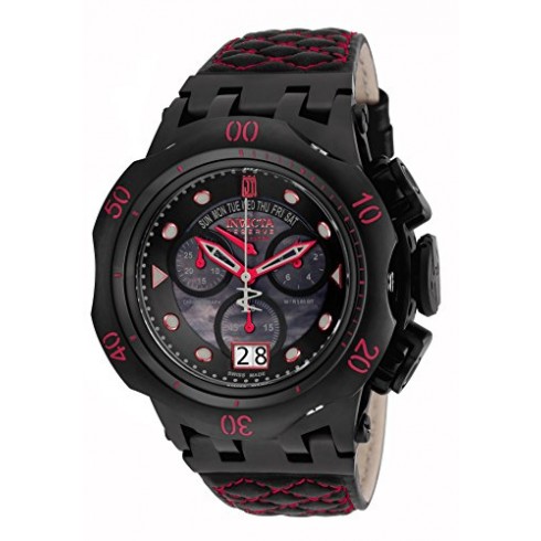 Invicta Jason Taylor Chronograph Black Dial Black and Red Leather Men's Watch 17183 watches
