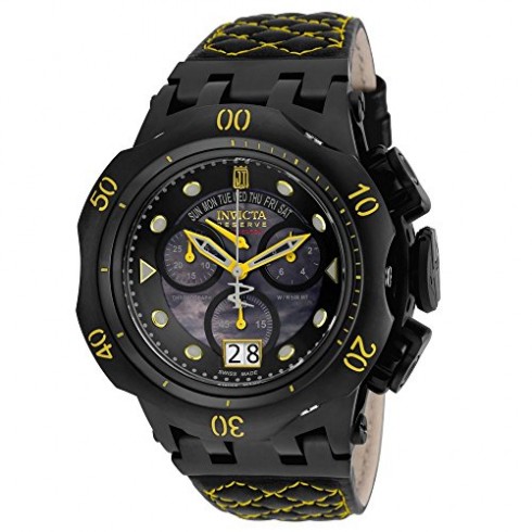 Invicta Jason Taylor Chronograph Black Dial Black and Yellow Leather Men's Watch 17184 watches