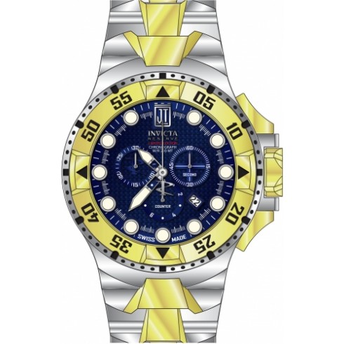 Invicta Jason Taylor Chronograph Blue Carbon Fiber Dial Two-tone Men's Watch 18335 watches