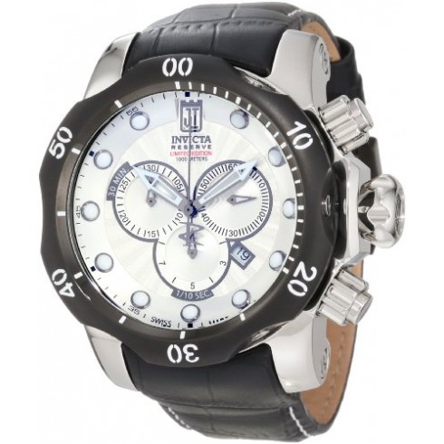 Invicta Jason Taylor Chronograph Silver Dial Black Leather Men's Watch 12962 watches