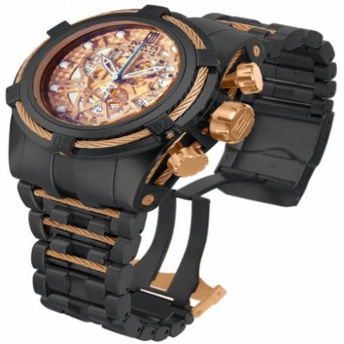Invicta Jason Taylor Chronograph Skeleton Dial Black Ion-plated Men's Watch 14429 watches