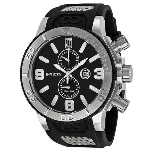 Invicta Jason Taylor GMT Black Dial Stainless Steel Black Rubber Men's Watch 13687 watches