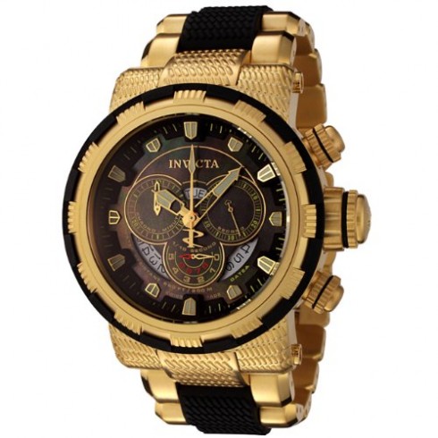 Invicta Jason Taylor Reserve Chronograph Black Dial Gold-plated Black Polyurethane Men's Watch 6662 watches