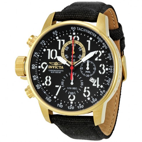 Invicta Lefty Chronograph Black Dial Gold-tone Stainless Steel Men's Watch 1515 watches