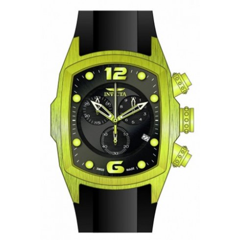 Invicta Lupah Chronograph Black Dial Green PVD Men's Watch 14019 watches