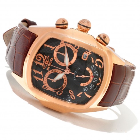 Invicta Lupah Chronograph Black Dial Rose Gold-Tone Stainless Steel Men's Watch 13004 watches