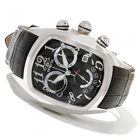 Invicta Lupah Chronograph Black Dial Stainless Steel Black Leather Men's Watch 13000 watches