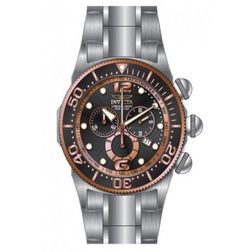 Invicta Lupah Chronograph Black Dial Stainless Steel Men's Watch 14202 watches