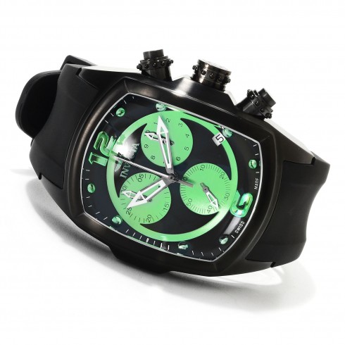 Invicta Lupah Chronograph Green Dial Black Polyurethane Band Men's Watch 14012 watches