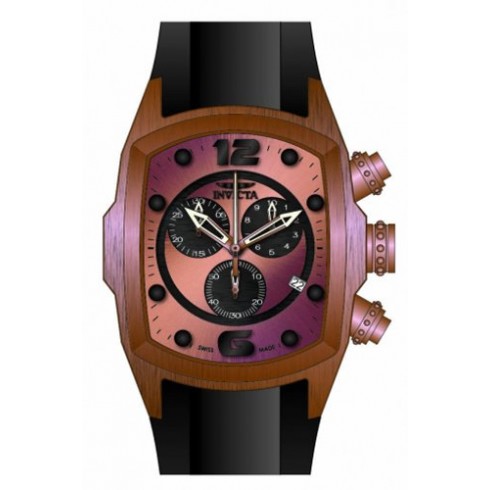 Invicta Lupah Chronograph Rose-tone Dial Black Polyurethane Band Men's Watch 14020 watches