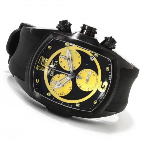 Invicta Lupah Chronograph Yellow Dial Black Polyurethane Band Men's Watch 14013 watches