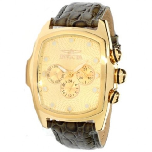 Invicta Lupah Gold Dial Brown Leather Men's Watch 0068 watches