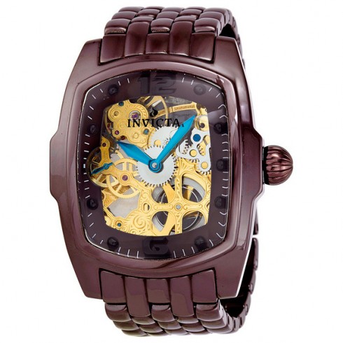 Invicta Men's Lupah Gold Skeleton Dial Brown Ceramic Mechanical Watch 1115 watches