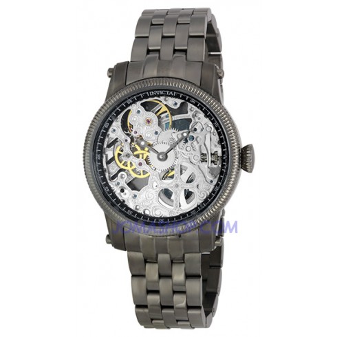 Invicta Men's Vintage Style Mechanical Gun Metal Stainless Steel Watch 0054 watches