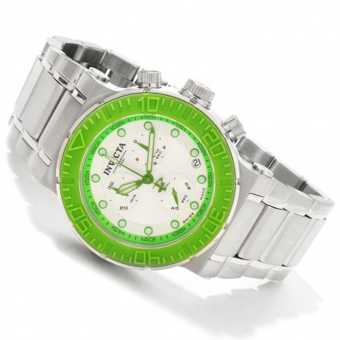 Invicta Ocean Reef Chronograph Green Bezel Stainless Steel Men's Watch 10931 watches