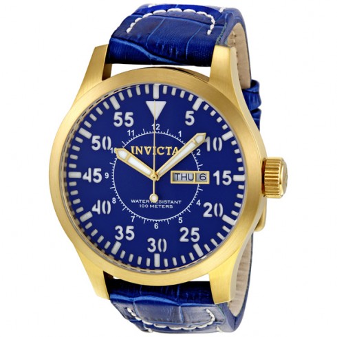Invicta Outdoor Specialty Blue Dial Stainless Steel Leather Men's Watch 11192 watches