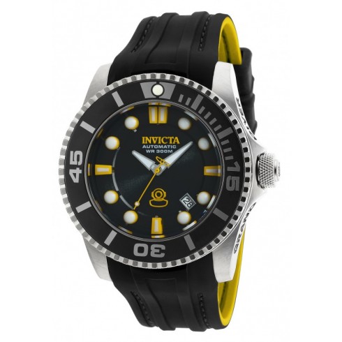 Invicta Pro Diver Automatic Black Dial Black and Yellow Silicone Men's Watch 20199 watches