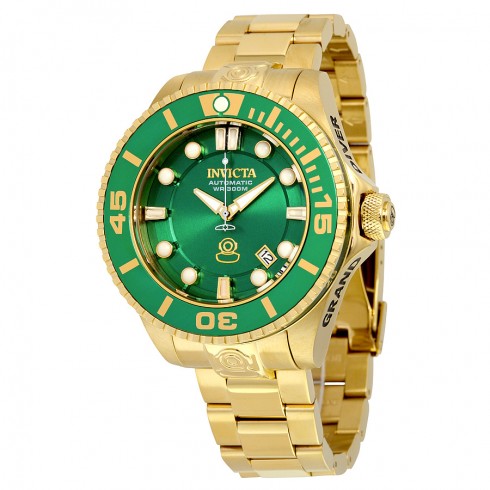 Invicta Pro Diver Automatic Green Dial Gold-plated Men's Watch 19805 watches
