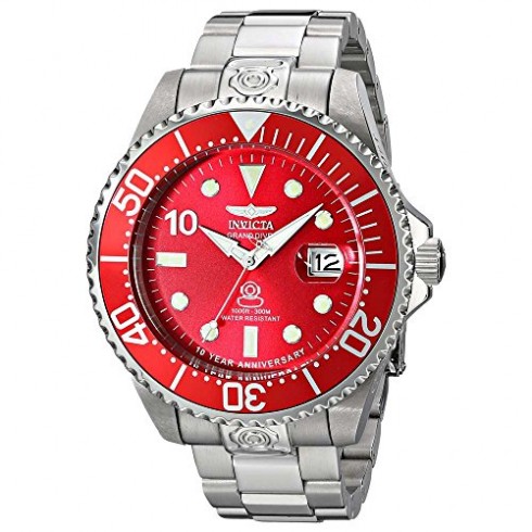 Invicta Pro Diver Automatic Red Dial Stainless Steel Men's Watch 16858 watches