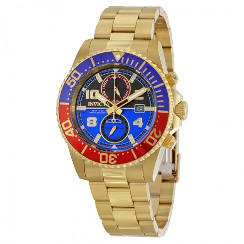 Invicta Pro Diver Black and Blue Dial 18kt Gold-plated Men's Watch 18519 watches