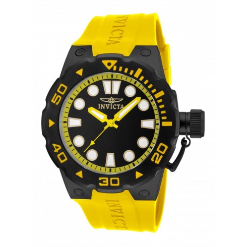 Invicta Pro Diver Black and Yellow Dial Yellow Polyurethane Men's Watch 16138 watches