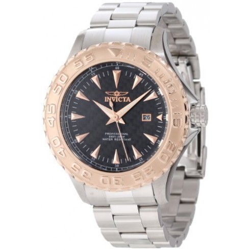 Invicta Pro Diver Black Carbon Fiber Dial Stainless Steel Men's Watch 12557 watches