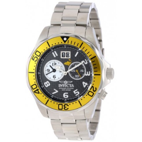 Invicta Pro Diver Black Carbon Fiber Dial Stainless Steel Men's Watch 14441 watches