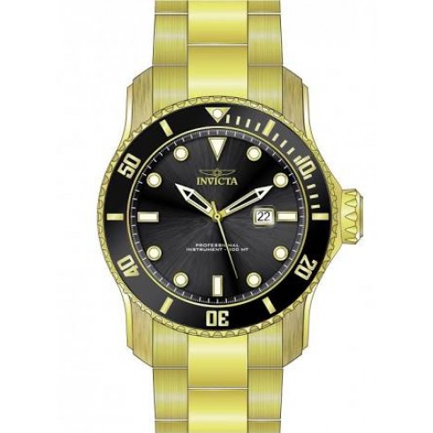 Invicta Pro Diver Black Dial 18kt Gold Ion-plated Men's Watch 15351 watches