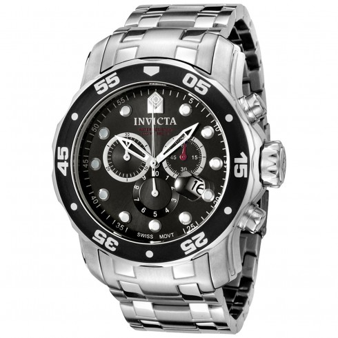 Invicta Pro Diver Black Dial Chronograph Stainless Steel Men's Watch 0069 watches