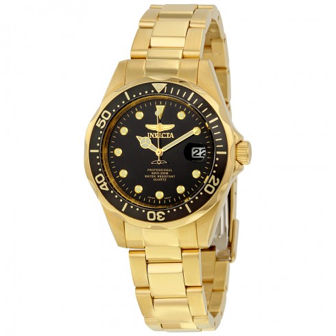 Invicta Pro Diver Black Dial Gold--plated Men's Watch 17051 watches