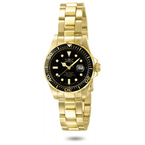 Invicta Pro Diver Black Dial Gold-Tone Stainless Steel Ladies Watch 4869 watches