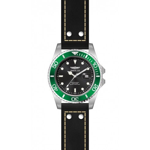 Invicta Pro Diver Black Dial Green Bezel Black Leather Men's Watch 22072 watches
