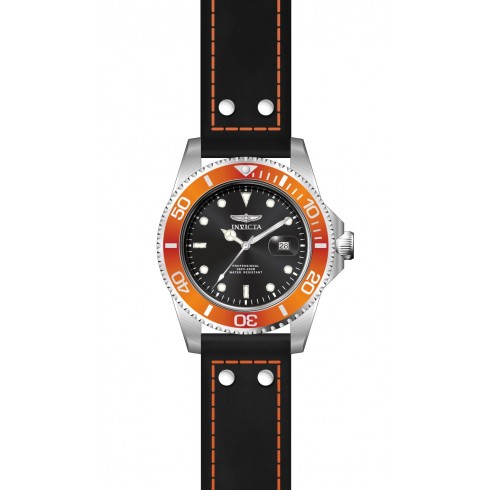 Invicta Pro Diver Black Dial Orange Bezel Black Leather Men's Watch 22071 watches