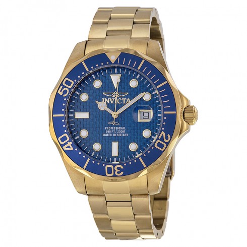 Invicta Pro Diver Blue Cabon Dial Gold Ion-plated Men's Watch 14357 watches